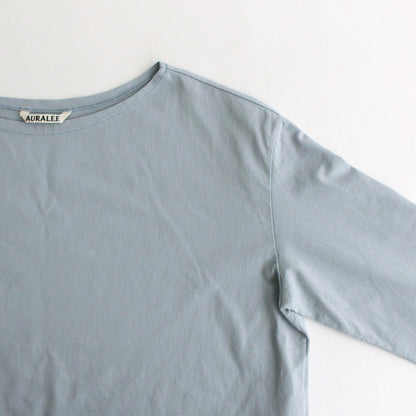 ORGANIC COTTON HIGH GAUGE JERSEY BOAT NECK L/S TEE #BLUE GRAY [A24SP01RT]