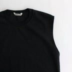 ORGANIC COTTON HIGH GAUGE JERSEY SLEEVELESS #BLACK [A24ST03RT]