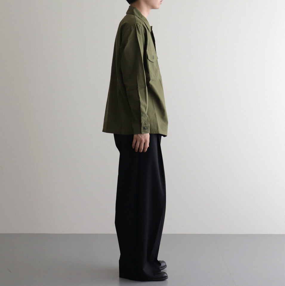 BAKER SHIRT #olive satin [24102]