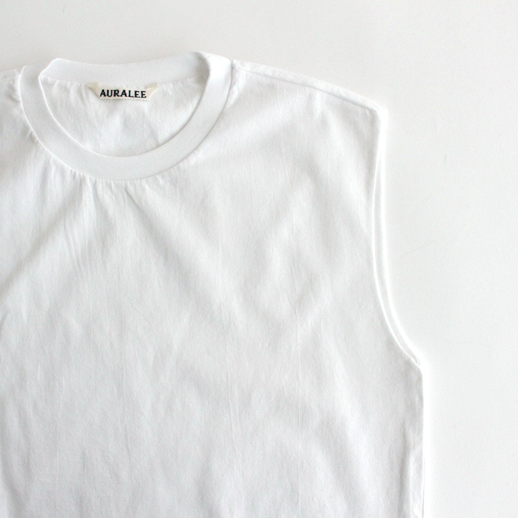 ORGANIC COTTON HIGH GAUGE JERSEY SLEEVELESS #WHITE [A24ST03RT]