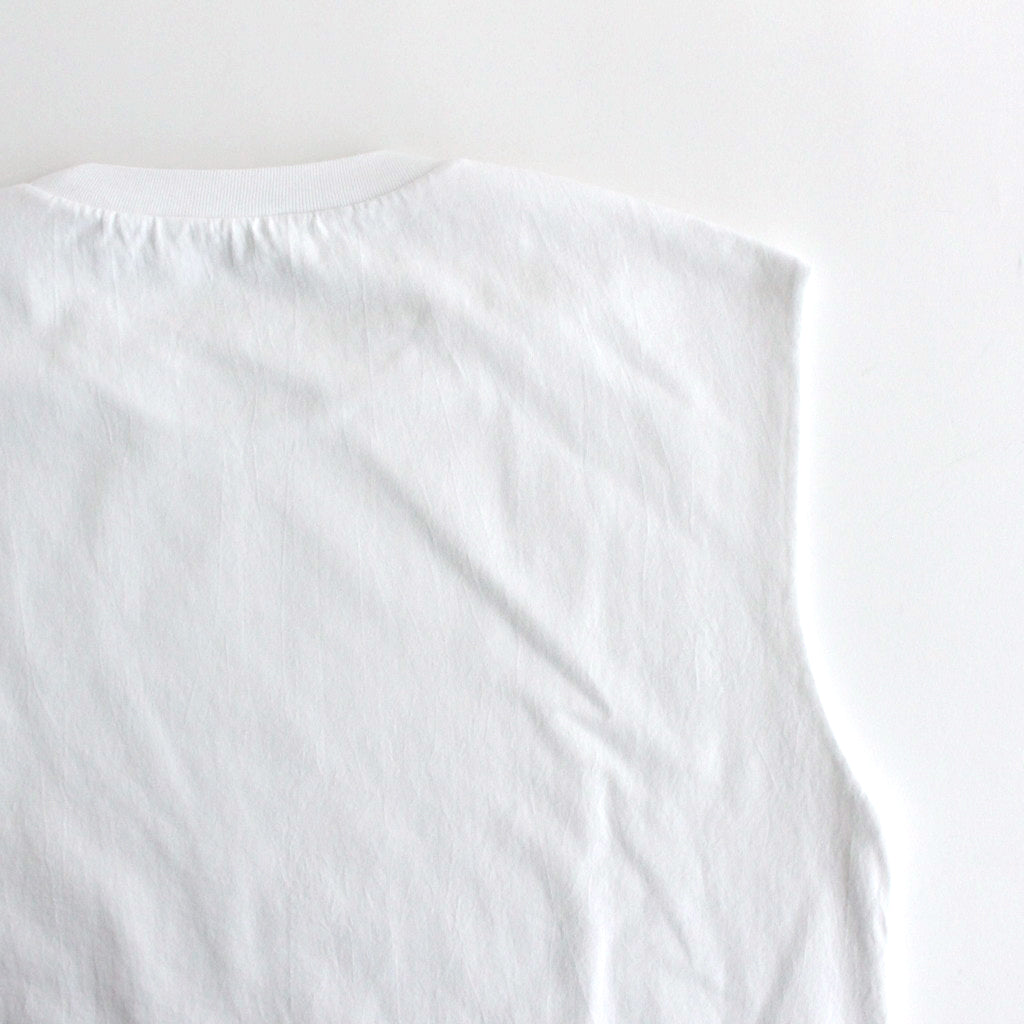 ORGANIC COTTON HIGH GAUGE JERSEY SLEEVELESS #WHITE [A24ST03RT]