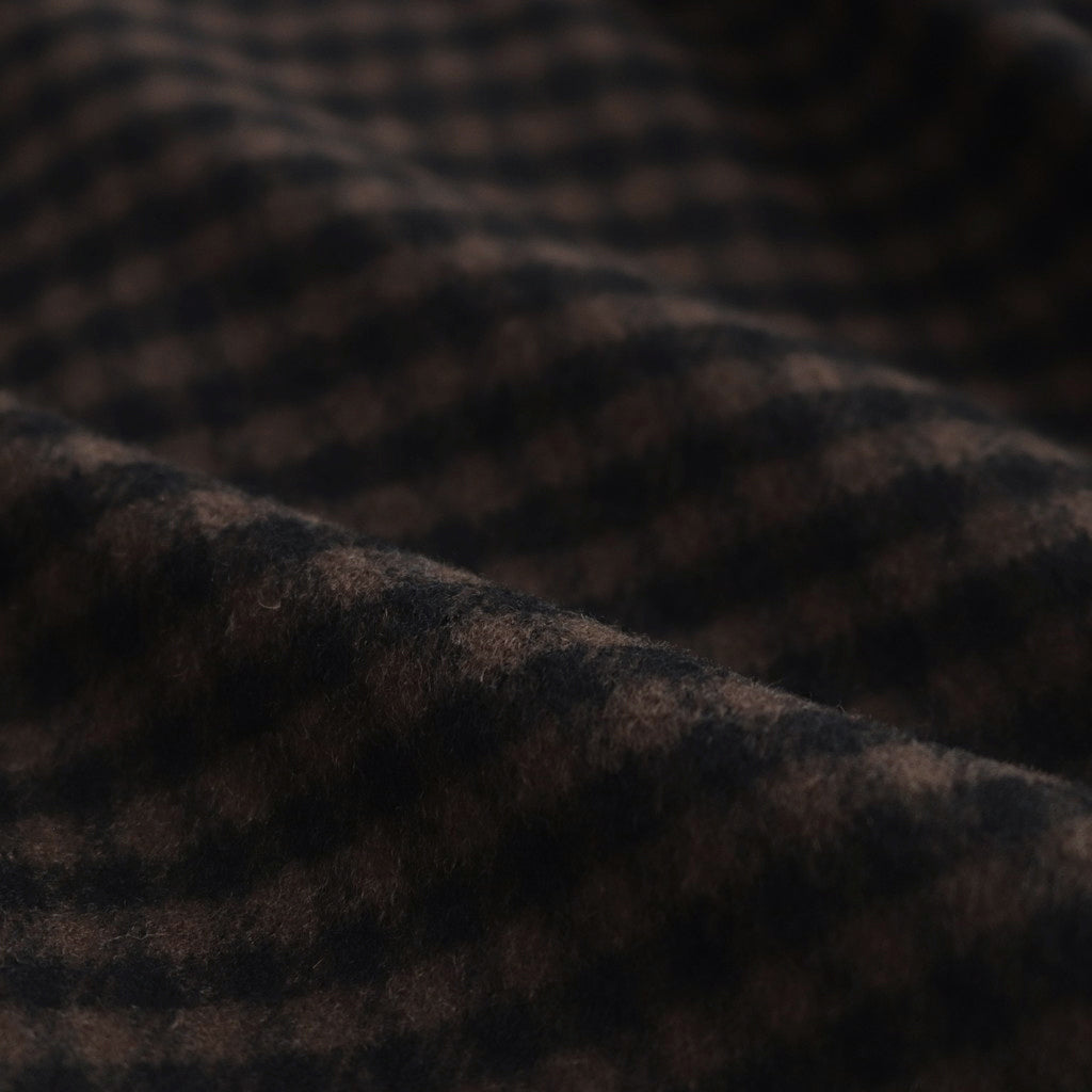 DOUBLE LAPELED DOUBLE BREASTED COAT #GINGHAM x BLACK [ST.603]