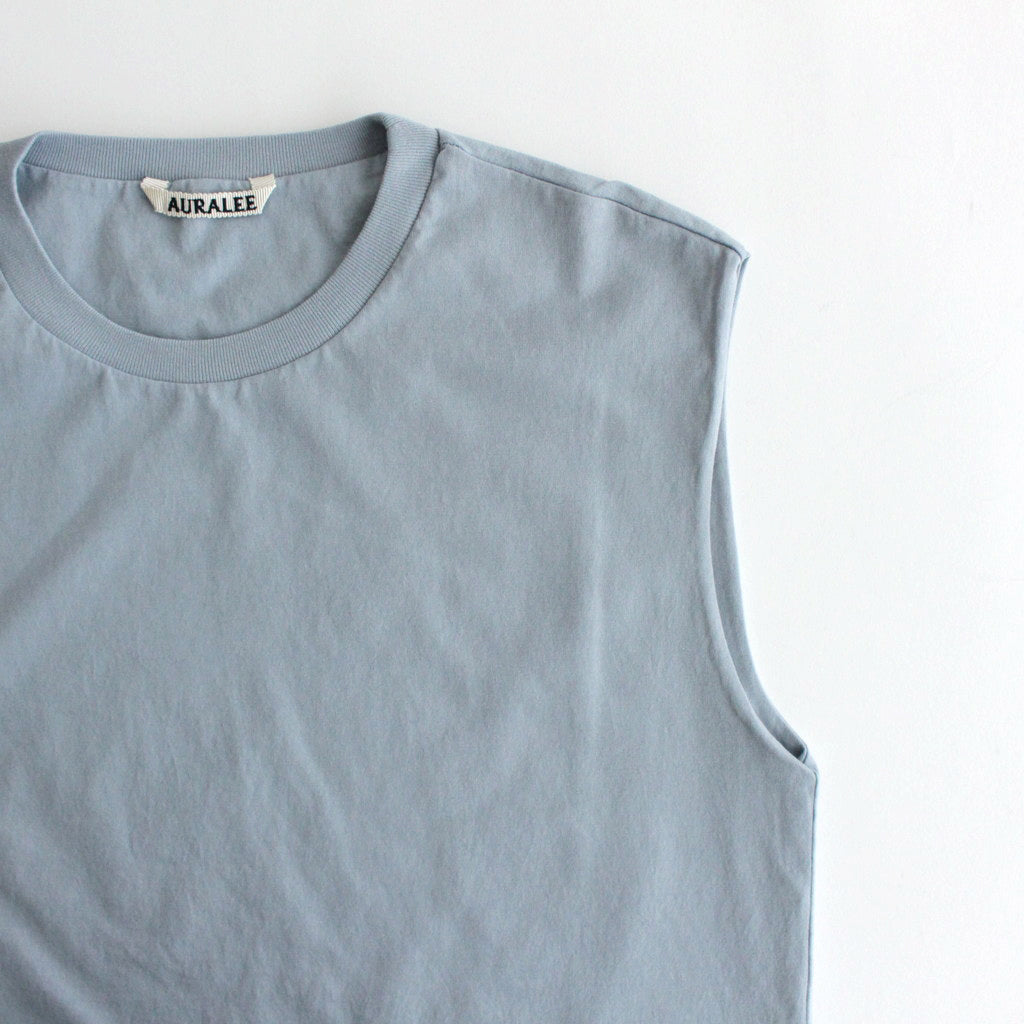 ORGANIC COTTON HIGH GAUGE JERSEY SLEEVELESS #BLUE GRAY [A24ST03RT]