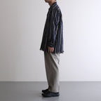 STRIPE OPEN COLLAR FRINGE SHIRT #NAVY [YK24SS0640SH]