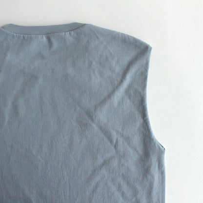 ORGANIC COTTON HIGH GAUGE JERSEY SLEEVELESS #BLUE GRAY [A24ST03RT]