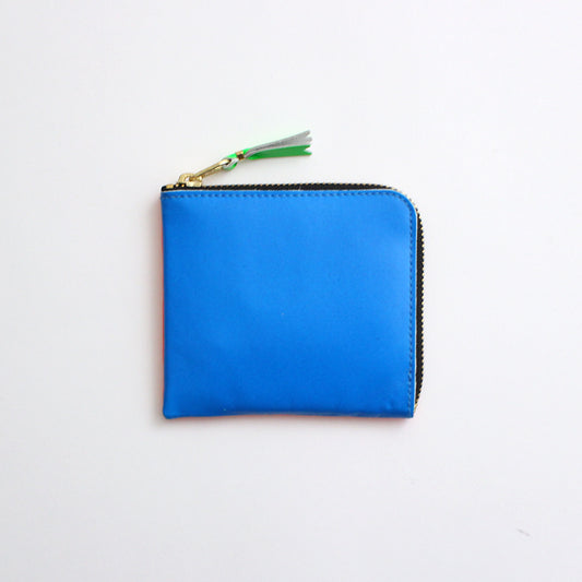 L-shaped ZIP wallet - SUPER FLUO LEATHER LINE #ORANGE/BLUE [8Z-H031-051]