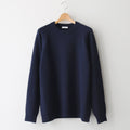 WOOL COTTON BRUSHED CREWNECK SWEATER #NAVY [KRAGSW0803]