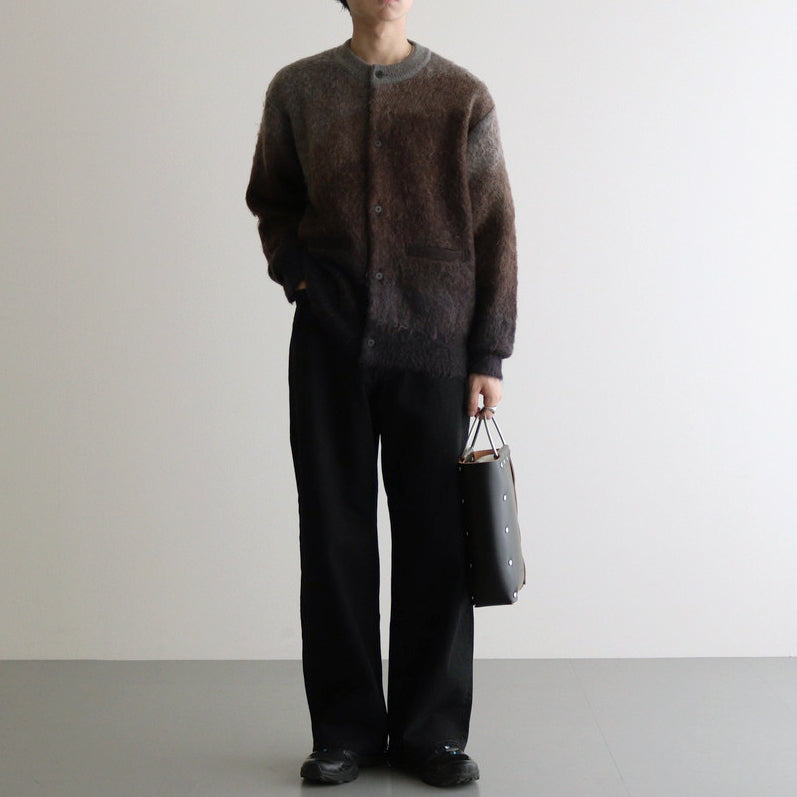 GRADATION MOHAIR KNIT CARDIGAN #BROWN CREAM GRADATION [ST.1002]