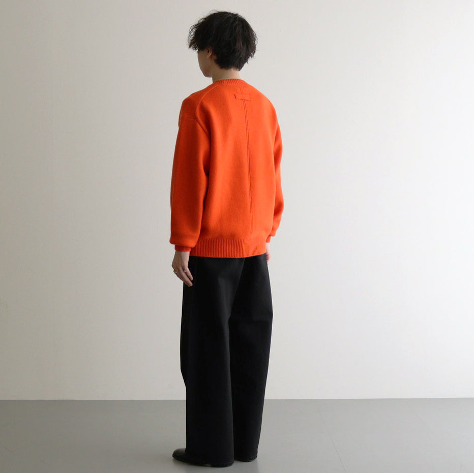 EXTRA FINE WOOL WARM KNIT CREW NECK LS #ORANGE [ST.988]