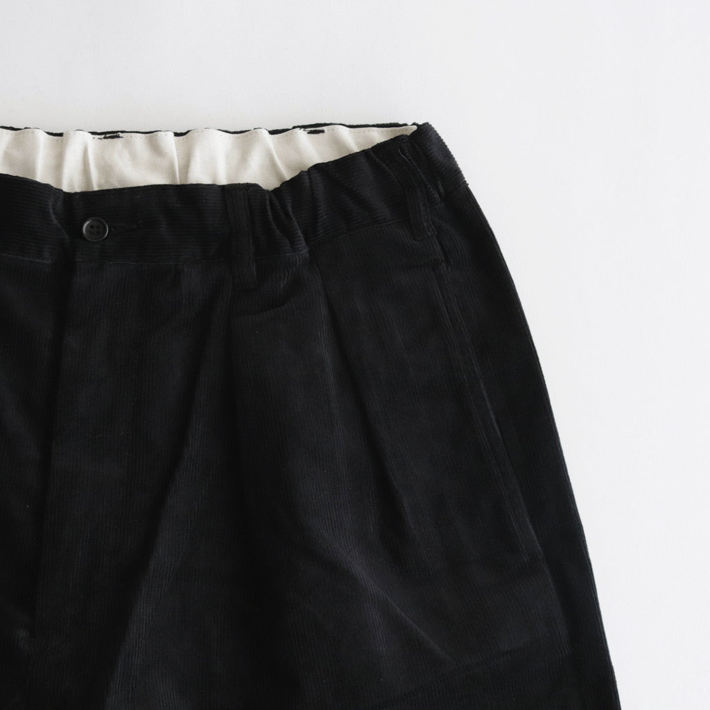 Corduroy Tuck Trousers #BLACK [TP233-40031]