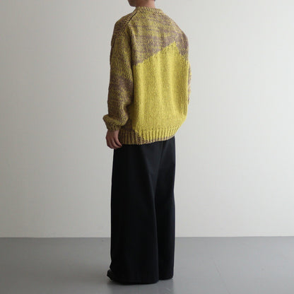 INTARSIA CREWNECK SWEATER #YELLOW [YK24SS0678S]