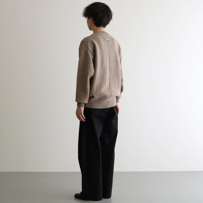 EXTRA FINE WOOL WARM KNIT CREW NECK LS #TOP BEIGE [ST.988]