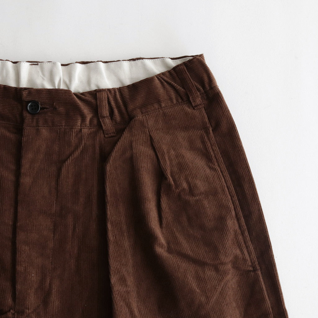 Corduroy Tuck Trousers #BROWN [TP233-40031]