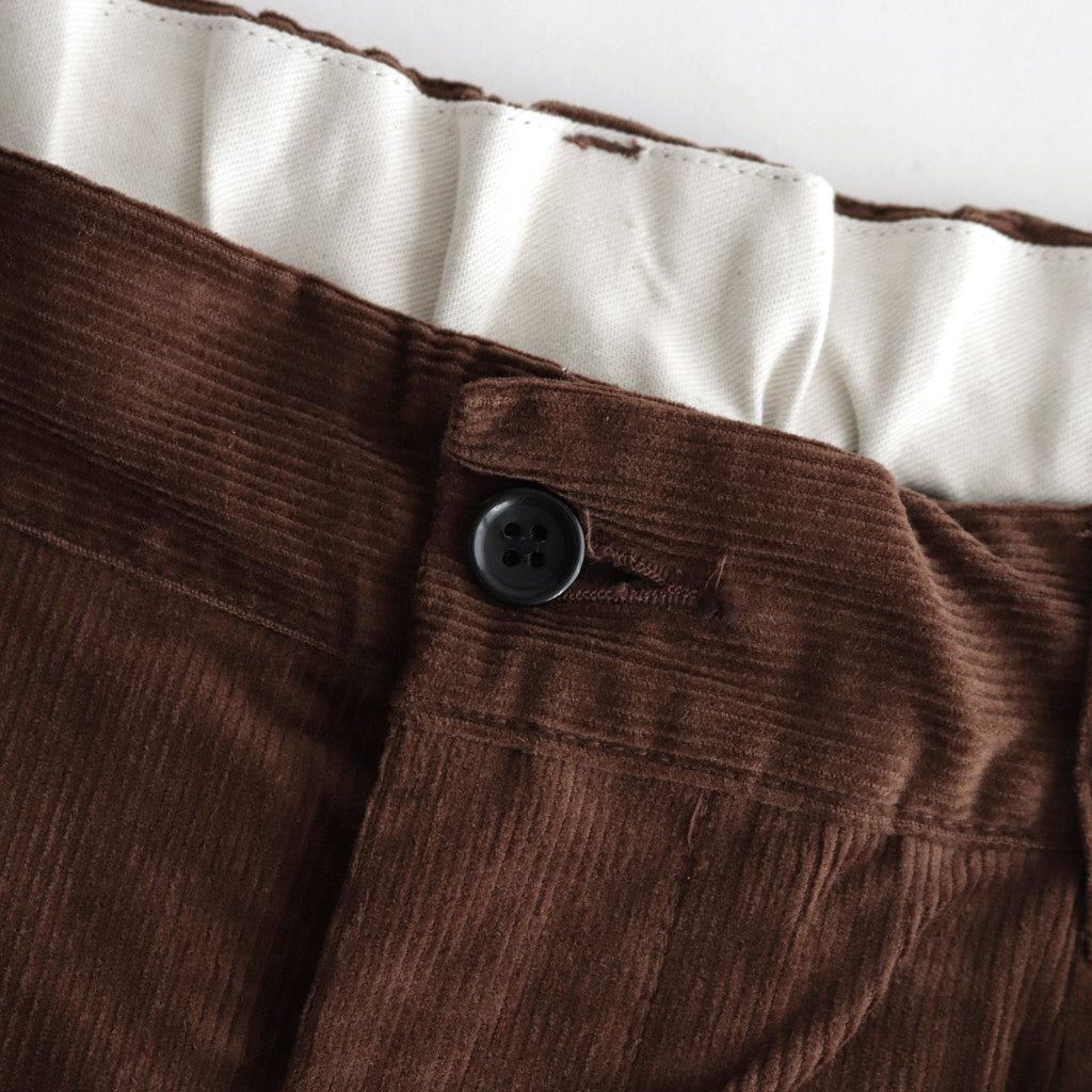 Corduroy Tuck Trousers #BROWN [TP233-40031]