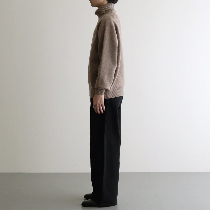 EXTRA FINE WOOL WARM KNIT TURTLE NECK LS #TOP BEIGE [ST.989]