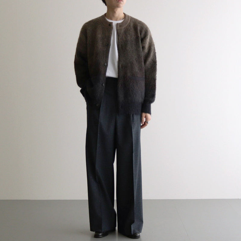 GRADATION MOHAIR KNIT CARDIGAN #NAVY KHAKI GRADATION [ST.1002]