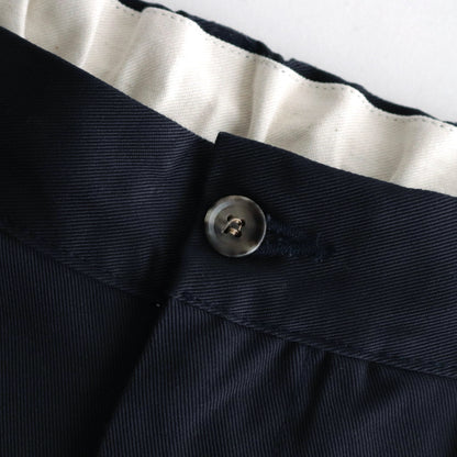 Cotton Chino Tuck Trousers #NAVY [TP241-40019B]