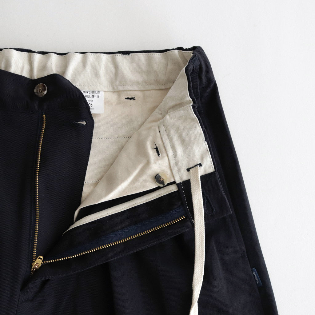 Cotton Chino Tuck Trousers #NAVY [TP233-40014]