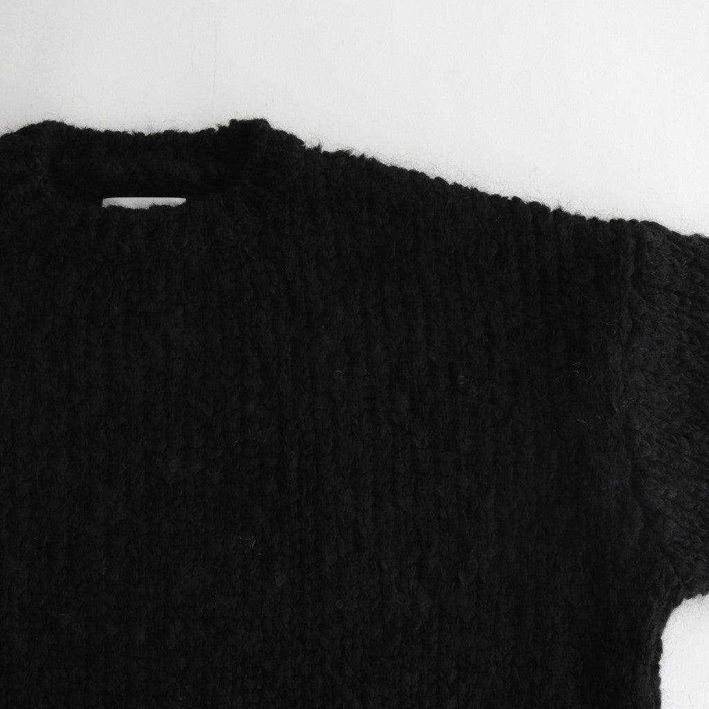 MOHAIR WOOL LOOSE KNIT LS #BLACK [ST.714]