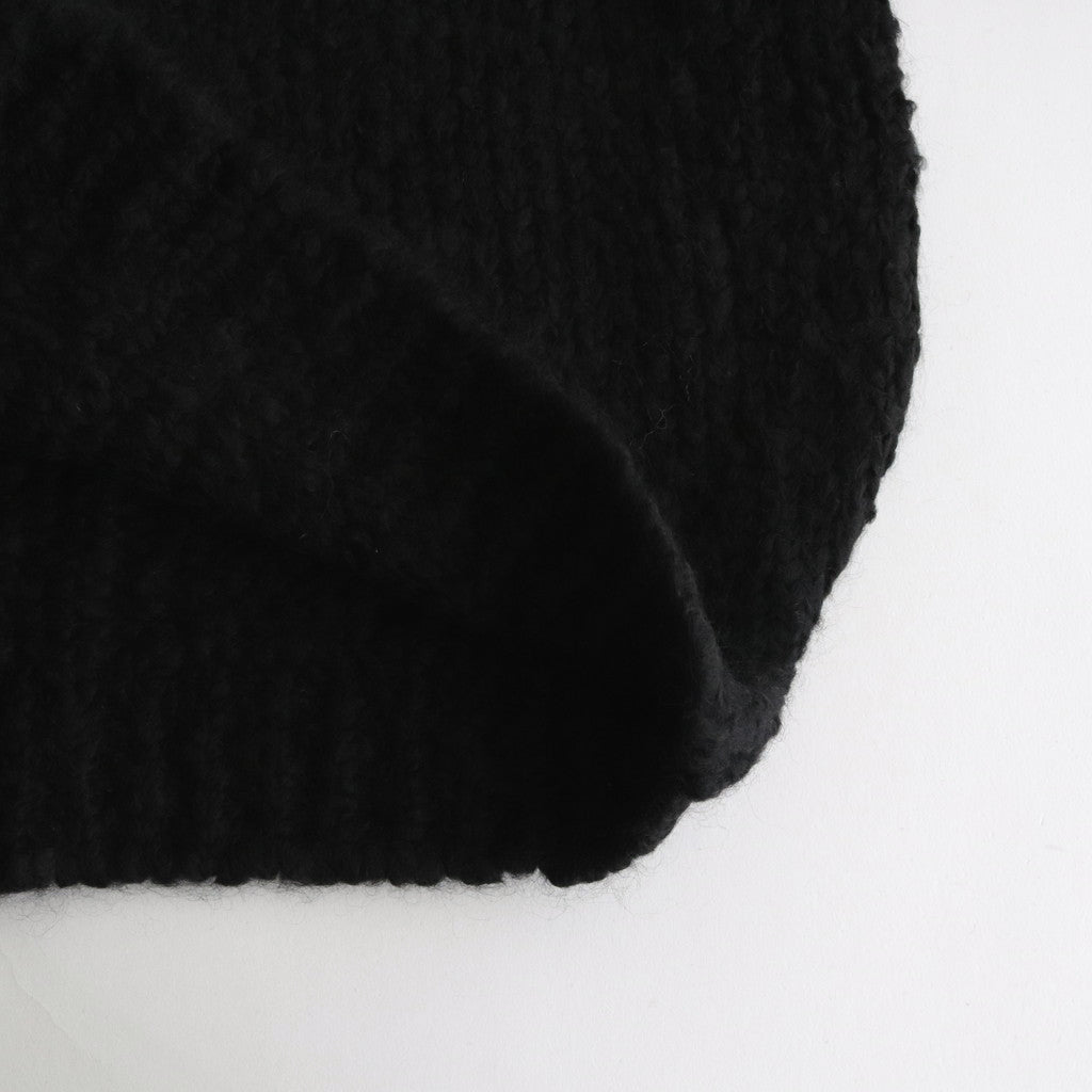 MOHAIR WOOL LOOSE KNIT LS #BLACK [ST.714]
