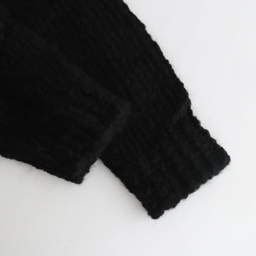 MOHAIR WOOL LOOSE KNIT LS #BLACK [ST.714]