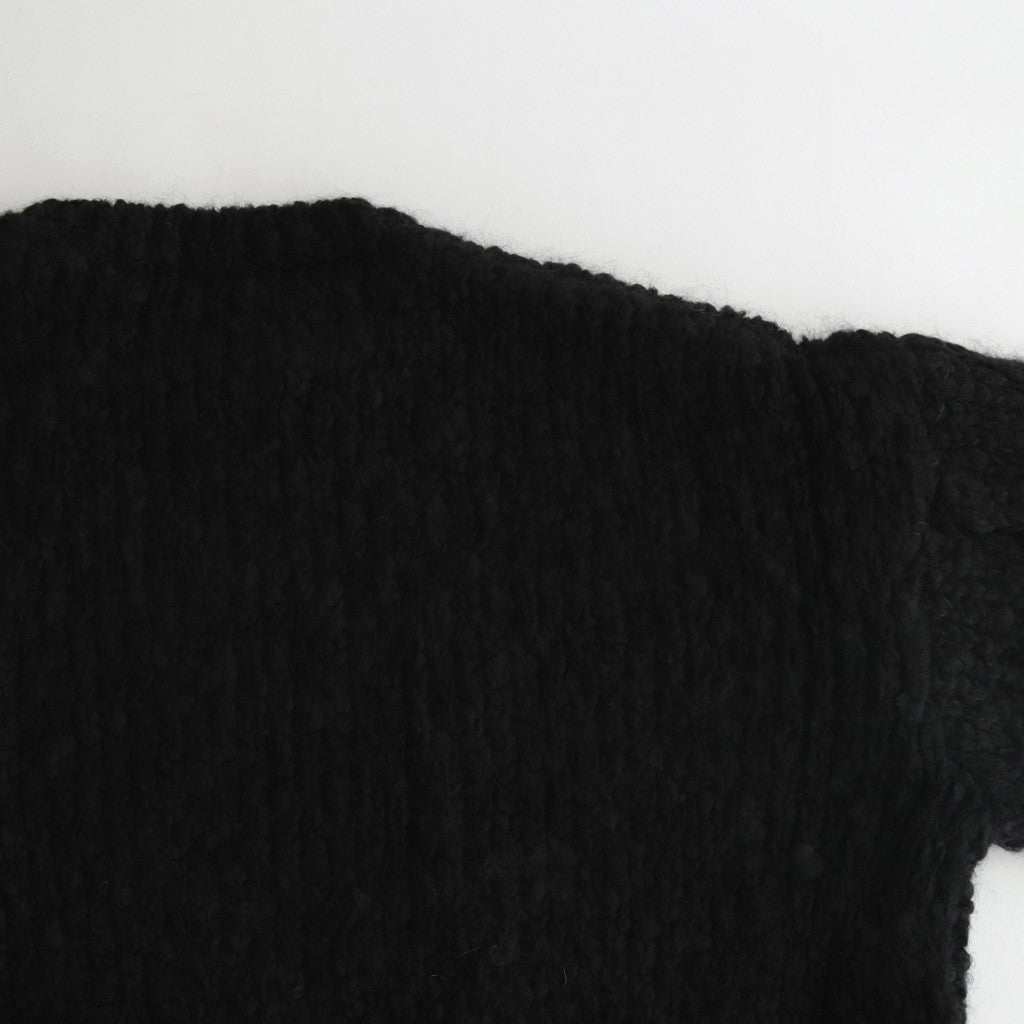 MOHAIR WOOL LOOSE KNIT LS #BLACK [ST.714]