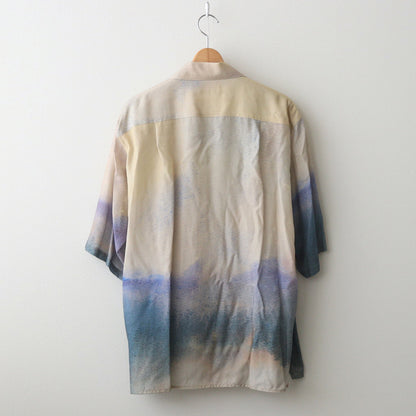 LANDSCAPE PRINTED OPEN COLLAR SHIRT #BEIGE [YK24SS0710SH]