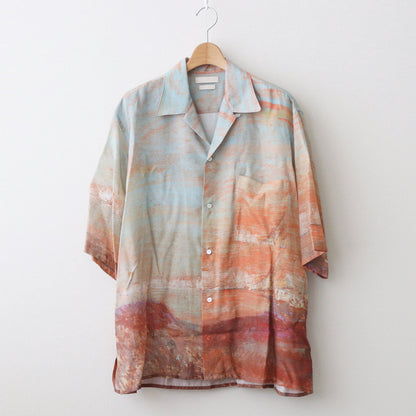 LANDSCAPE PRINTED OPEN COLLAR SHIRT #ORANGE [YK24SS0710SH]