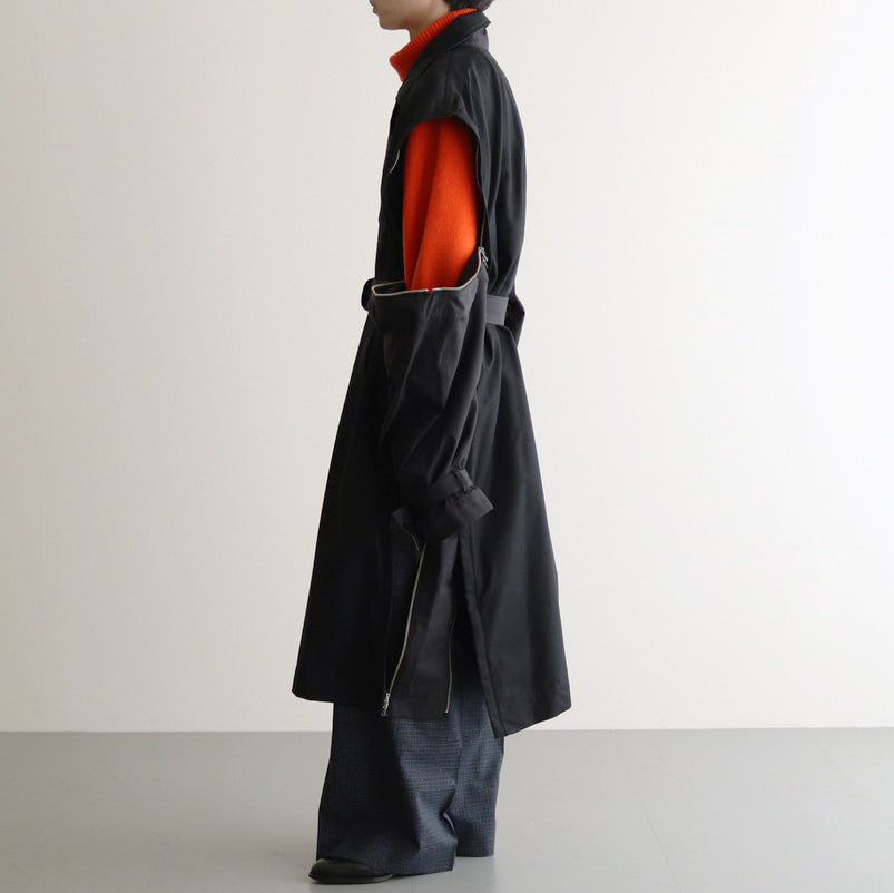 DETACHABLE WIDE TRENCH COAT #BLACK [YK24FW0736C]