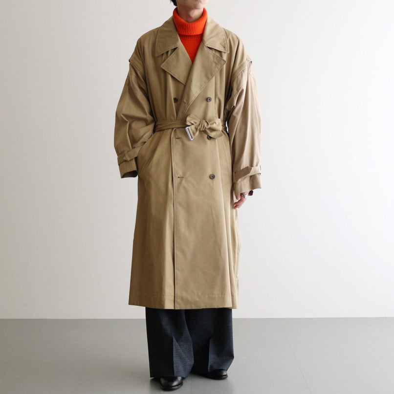 DETACHABLE WIDE TRENCH COAT #KHAKI [YK24FW0736C]