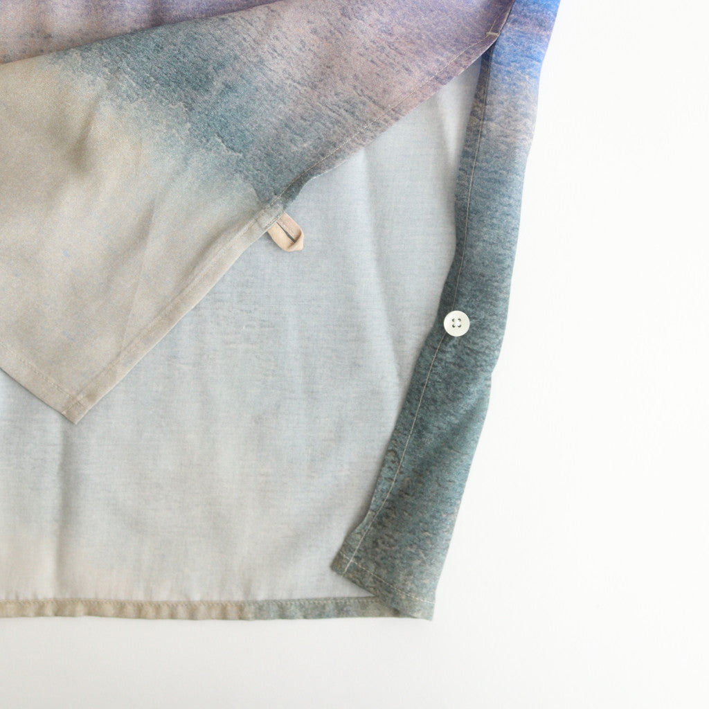 LANDSCAPE PRINTED OPEN COLLAR SHIRT #BEIGE [YK24SS0710SH]