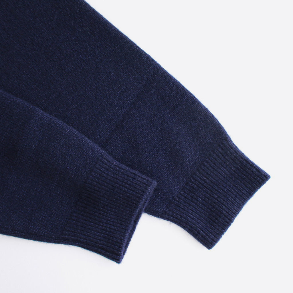 WOOL COTTON BRUSHED CREWNECK SWEATER #NAVY [KRAGSW0803] – ciacura