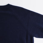 WOOL COTTON BRUSHED CREWNECK SWEATER #NAVY [KRAGSW0803]