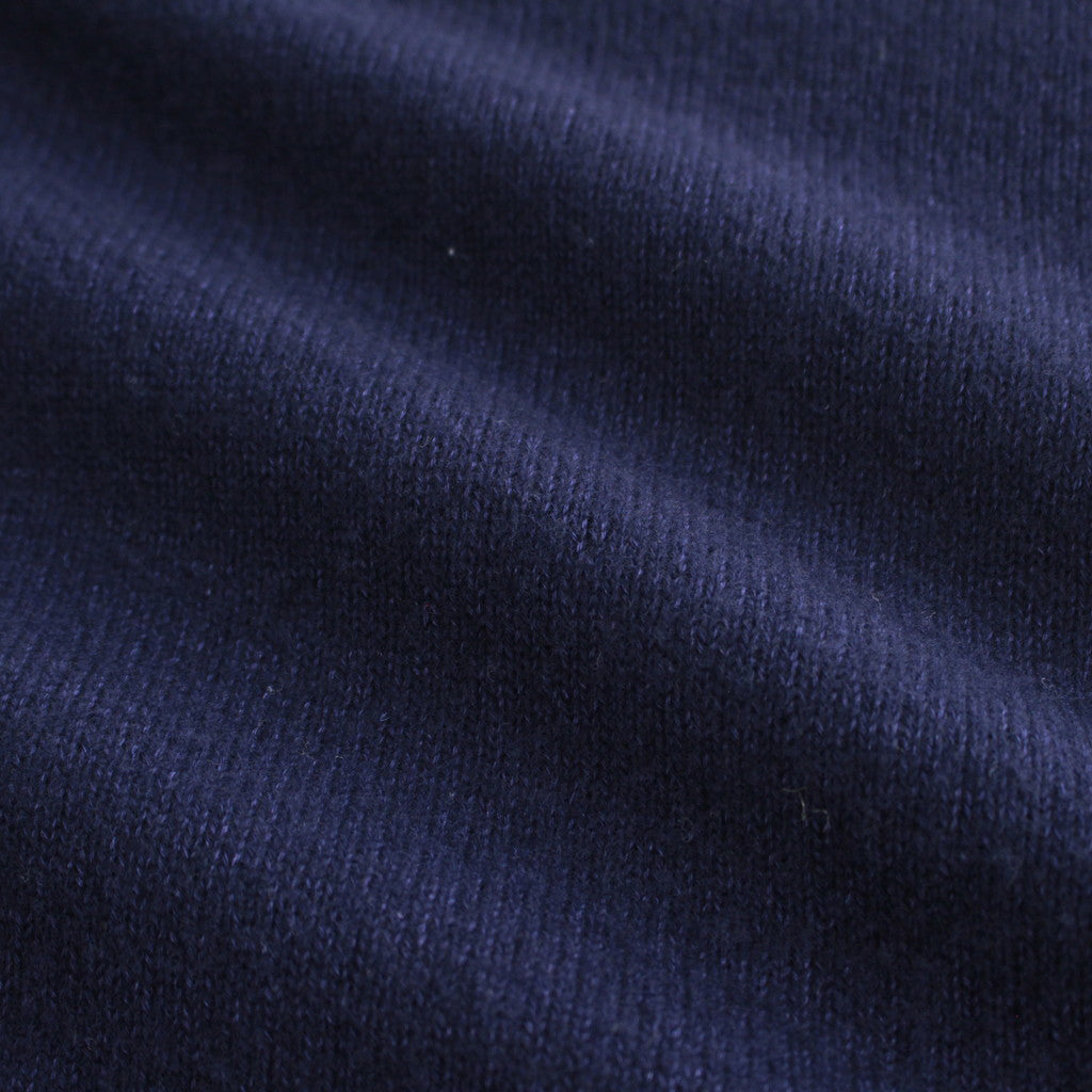 WOOL COTTON BRUSHED CREWNECK SWEATER #NAVY [KRAGSW0803]