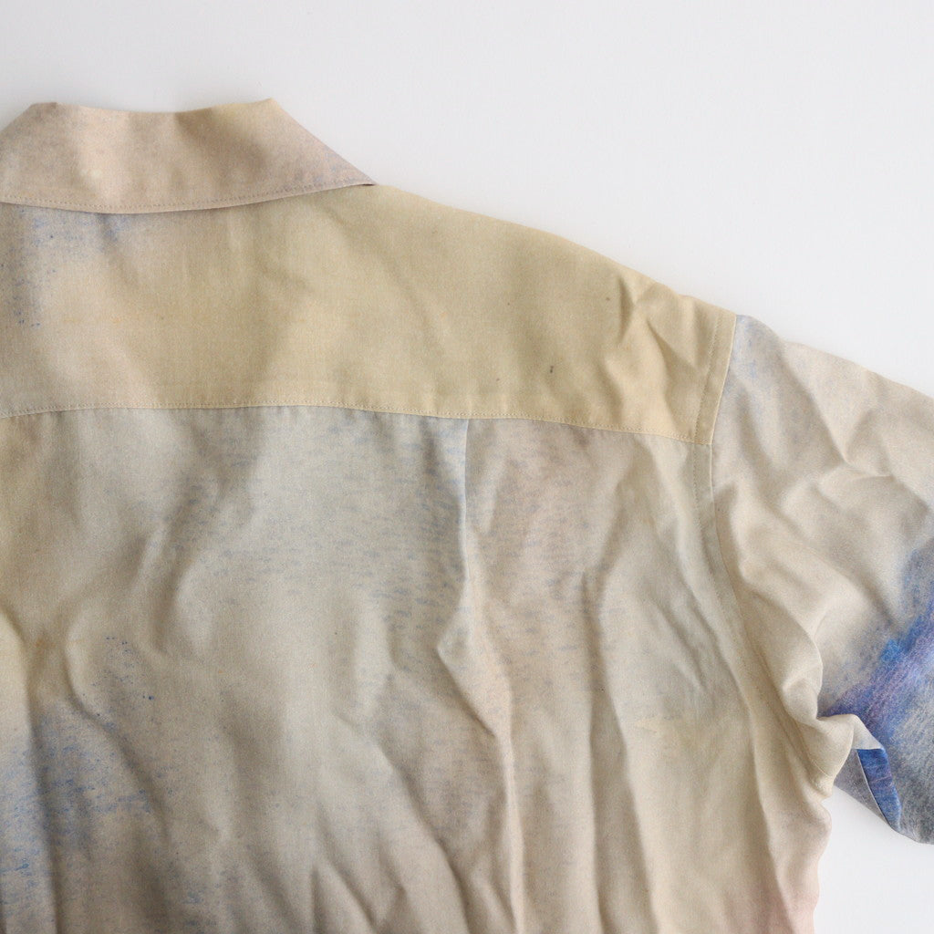 LANDSCAPE PRINTED OPEN COLLAR SHIRT #BEIGE [YK24SS0710SH]