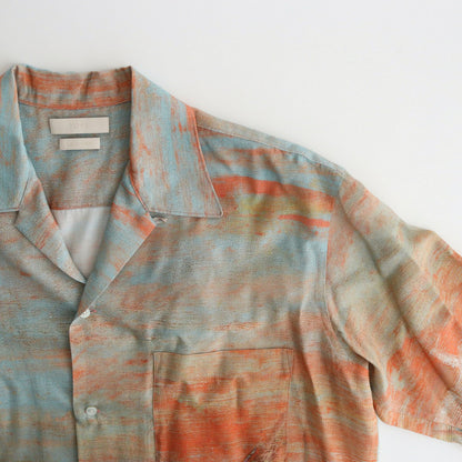 LANDSCAPE PRINTED OPEN COLLAR SHIRT #ORANGE [YK24SS0710SH]