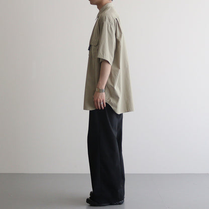 ナイロンタイプライター S/S シャツ #BEIGE [HM-B021-051]