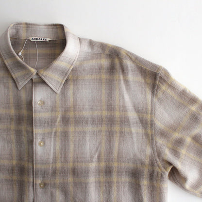 AIRY WOOL CHECK SHIRT #YELLOW GRAY CHECK [A24AS01WN]