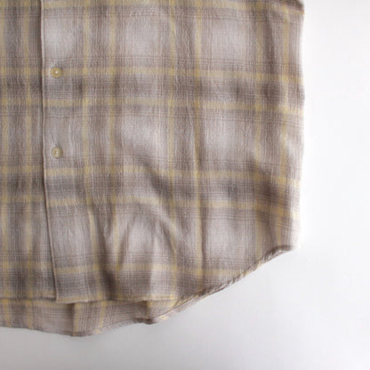 AIRY WOOL CHECK SHIRT #YELLOW GRAY CHECK [A24AS01WN]