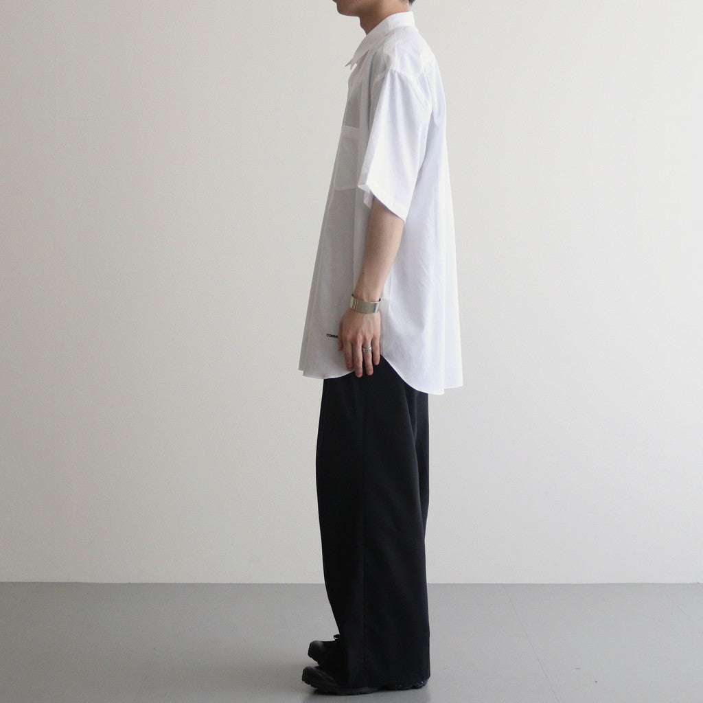 Cotton broadcloth S/S shirt #WHITE [HM-B103-051]