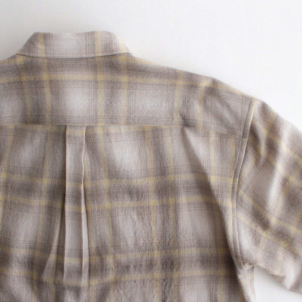 AIRY WOOL CHECK SHIRT #YELLOW GRAY CHECK [A24AS01WN]