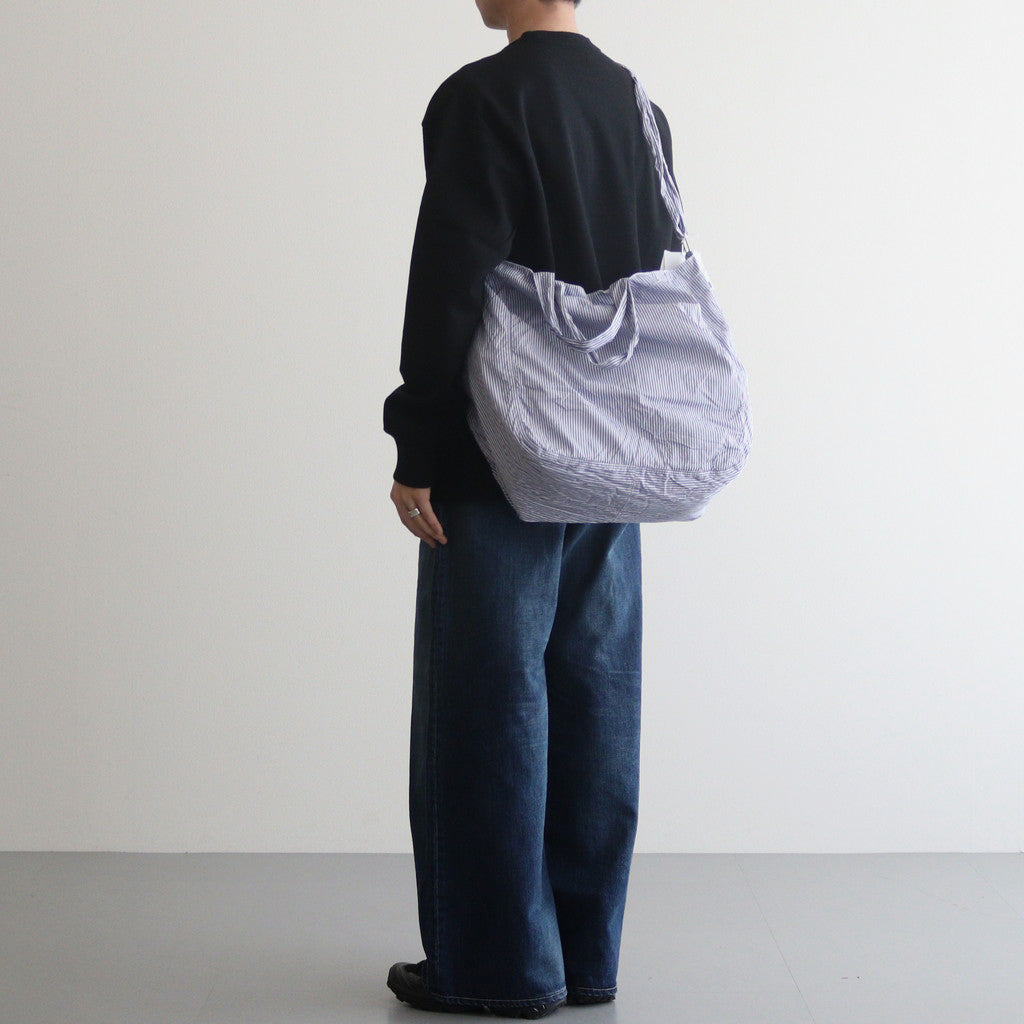 Cotton stripe product wash 2WAY bag #NAVY×WHITE [HM-K204-051]