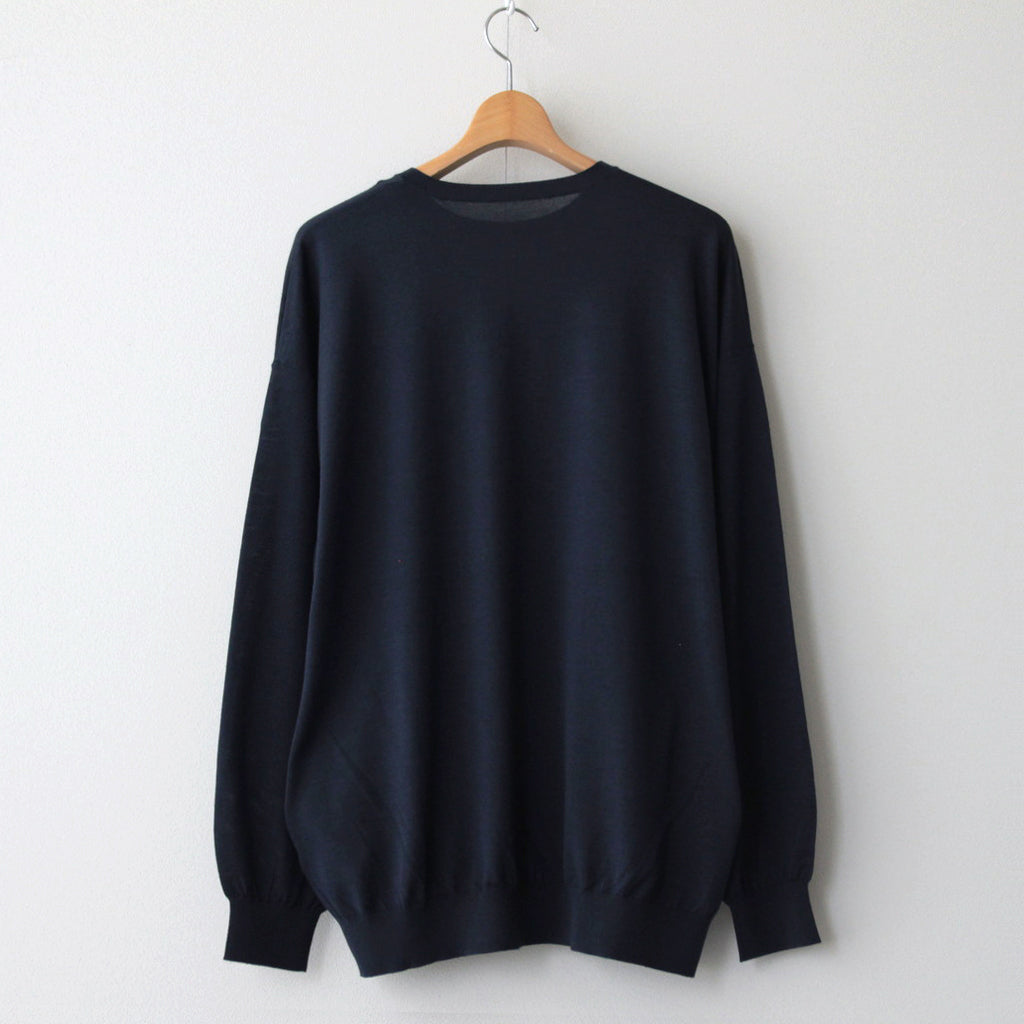 TECH HIGH GAUGE CREW NECK KNIT #NAVY [FSW-23-KN_213] – ciacura