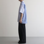 綿ストライプ×綿シャンブレー S/S シャツ #MIX [HM-B024-051]