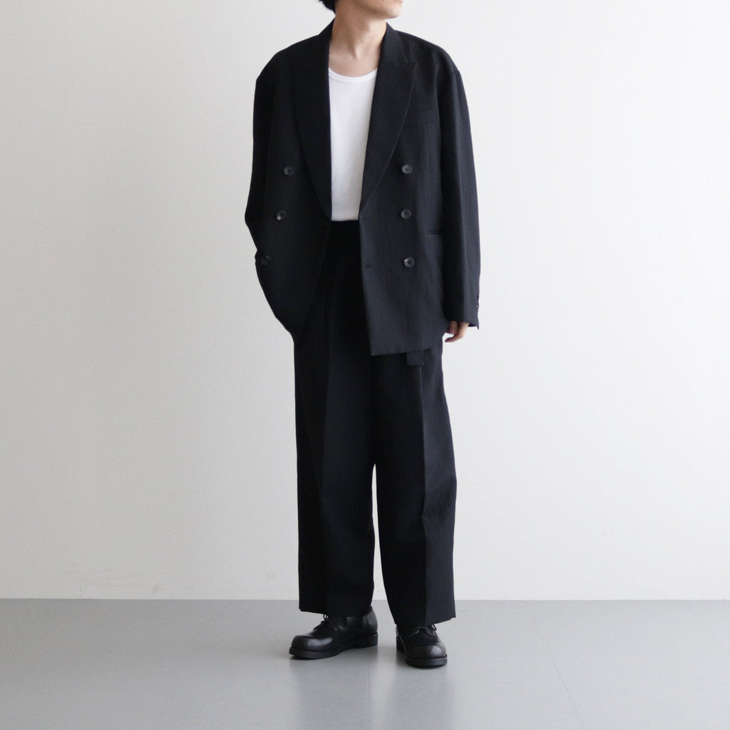 DRAWSTRING WIDE TROUSERS #BLACK [ST.661]