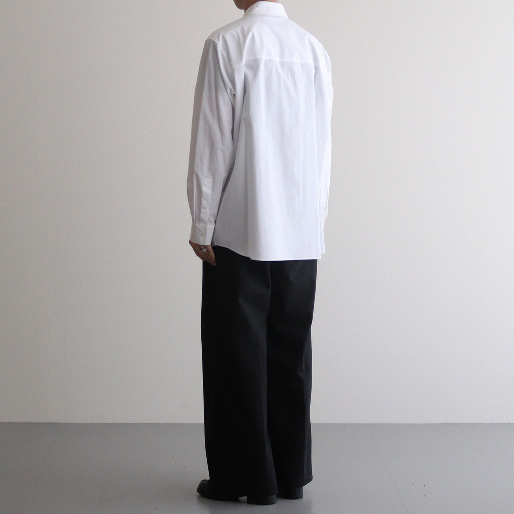 Cotton broadcloth L/S shirt #WHITE [HM-B102-051]