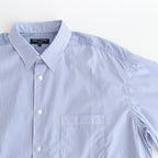 綿ストライプ×綿シャンブレー S/S シャツ #MIX [HM-B024-051]