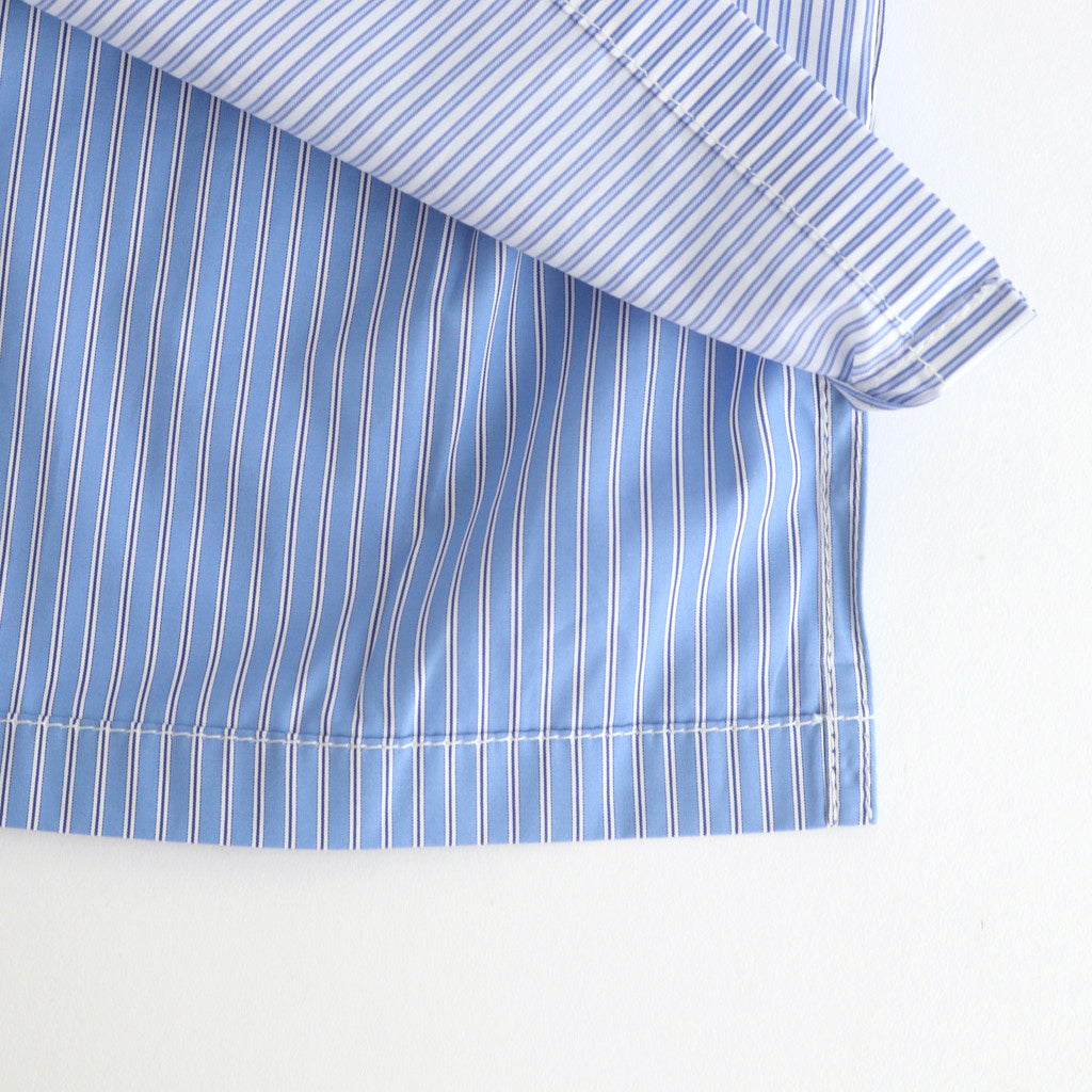 Cotton stripe x cotton chambray S/S shirt #MIX [HM-B024-051]