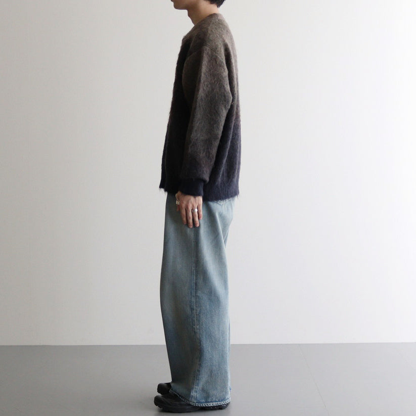 GRADATION MOHAIR KNIT LS #NAVY KHAKI GRADATION [ST.1001]