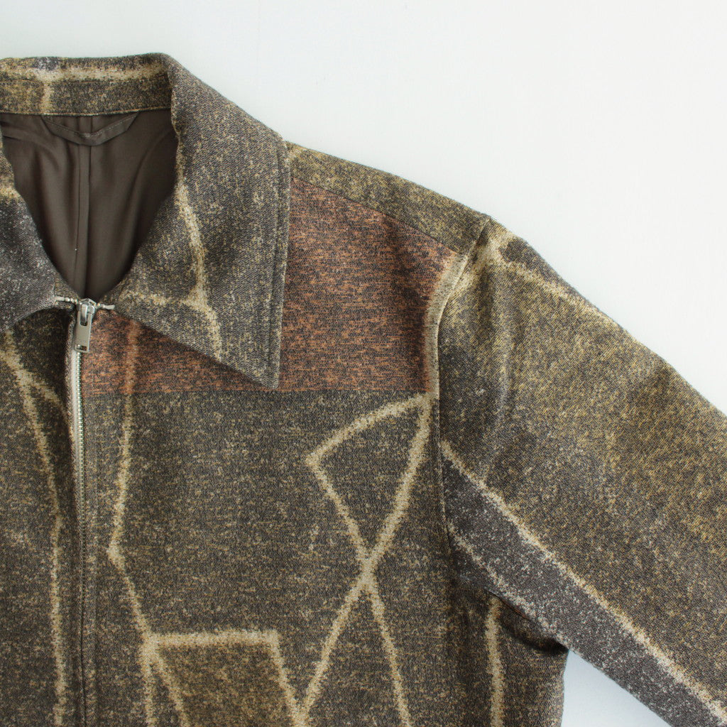 JACQUARD ZIP BLOUSON #BROWN [YK23FW0525B]